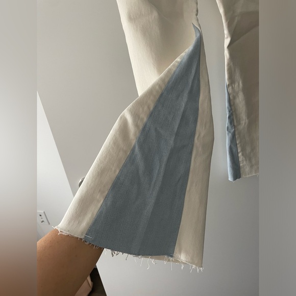 NWT anthro/AskkNy blue flare white jeans - Picture 5 of 7